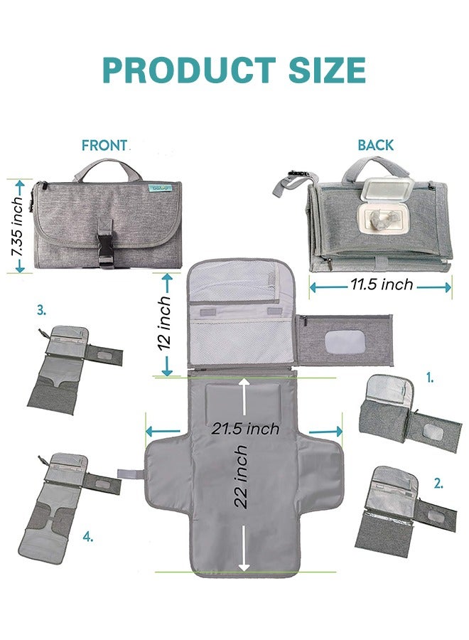 MIXDE Portable Diaper Changing Pad, Portable Changing pad for Newborn Girl  Boy - Image 5